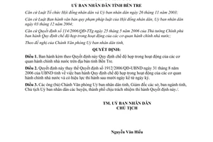 Quyết định 06/2011/QĐ-UBND chế độ họp hoạt động các cơ quan hành chính Bến Tre