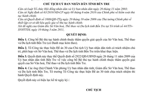 Quyết định 551/QĐ-UBND công bố lại Bộ thủ tục hành chính