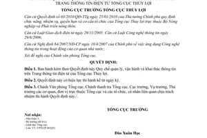 Quyết định 163/QĐ-TCTL Quy chế quản lý, vận hành và khai thác thông tin