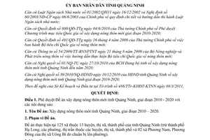 Quyết định 775/QĐ-UBND 2011 phê duyệt đề án xây dựng nông thôn mới Quảng Ninh