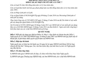 Nghị quyết số 364/2011/NQ-HĐND miễn phí xây dựng tỉnh Sơn La