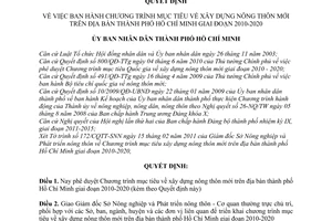 Quyết định 15/2011/QĐ-UBND Chương trình mục tiêu xây dựng nông thôn mới