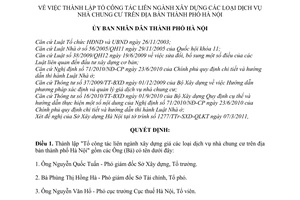 Quyết định 1315/QĐ-UBND thành lập Tổ công tác liên ngành xây dựng