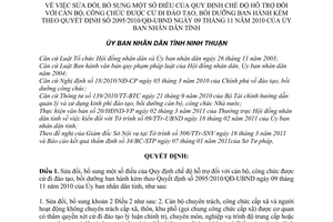 Quyết định 09/2011/QĐ-UBND sửa đổi Quy định chế độ hỗ trợ cán bộ, công chức