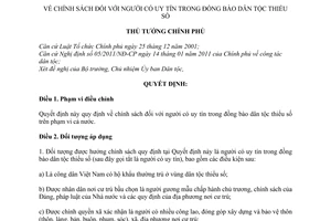 Quyết định 18/2011/QĐ-TTg chính sách người có uy tín trong đồng bào dân tộc