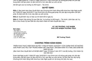 Quyết định 64/QĐ-UBDT  Chương trình hành động triển khai Nghị quyết 11/NQ - CP