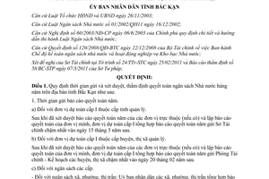 Quyết định số 428/2011/QĐ-UBND thời gian gửi thẩm định quyết toán ngân sách
