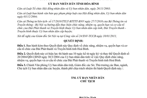 Quyết định 02/2011/QĐ-UBND quyền hạn cơ cấu tổ chức đài phát thanh Hòa Bình