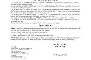 Quyết định 645/QĐ-BTC công bố giá bán điện thương phẩm bình quân