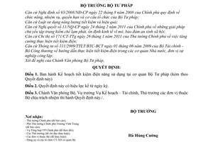 Quyết định 364/QĐ-BTP Kế hoạch tiết kiệm điện năng sử dụng