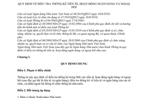 Thông tư 06/2011/TT-NHNN điều tra thống kê tiền tệ, hoạt động ngân h