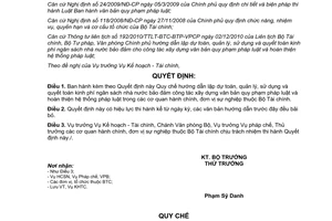 Quyết định 658/QĐ-BTC Quy chế hướng dẫn lập dự toán, quản lý, sử dụng