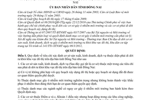 Quyết định 23/2011/QĐ-UBND Quy định tiêu chí xác định cơ sở sản xuất, kinh doanh