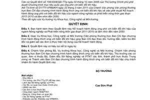 Quyết định 543/QĐ-BNN-KHCN Kế hoạch hành động ứng phó với biến đổi khí hậu