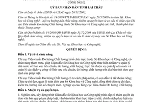 Quyết định 11/2011/QĐ-UBND chức năng cơ cấu tổ chức Chi cục Tiêu chuẩn Đo lường Chất lượng Lai Châu