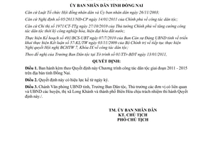 Quyết định 801/QĐ-UBND 2011 Chương trình công tác dân tộc 2011 2015 Đồng Nai