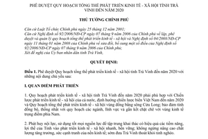 Quyết định 438/QĐ-TTg phê duyệt Quy hoạch tổng thể phát triển kinh tế - xã hội