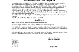 Quyết định 248/QĐ-CHHVN  công khai duyệt quyết toán Ngân sách nhà nước