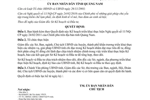 Quyết định 921/QĐ-UBND 2011 thực hiện Nghị quyết 11/NQ-CP Quảng Nam