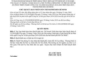 Quyết định 1511/QĐ-UBND  Kế hoạch Triển khai thực hiện Quyết định 32/2010