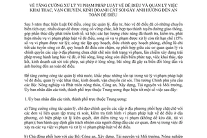 Chỉ thị 447/CT-TTg tăng cường xử lý vi phạm pháp luật đê điều