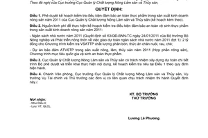 Quyết định 567/QĐ-BNN-QLCL phê duyệt Kế hoạch kiểm tra điều kiện đảm bảo