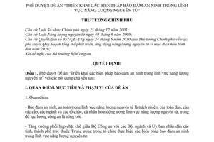 Quyết định 450/QĐ-TTg Đề án Triển khai biện pháp bảo đảm an ninh