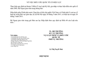 Điều ước quốc tế 20/2011/TB-LPQT hợp tác trong lĩnh vực giáo dục