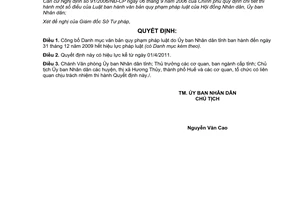 Quyết định 703/QĐ-UBND năm 2011 danh mục văn bản hết hiệu lực tỉnh Thừa Thiên Huế