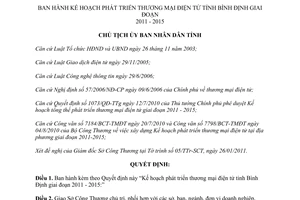 Quyết định 639/QĐ-CTUBND Kế hoạch phát triển thương mại điện tử Bình Định giai đoạn 2011 2015