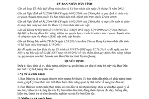 Quyết định 111/QĐ-UBND chức năng nhiệm vụ quyền hạn tổ chức bộ máy Ban Dân tộc Tuyên Quang 2011