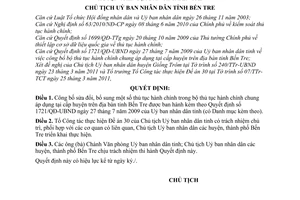 Quyết định 719/QĐ-UBND công bố sửa đổi thủ tục hành chính áp dụng tại