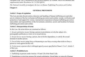 Law No. 66/2011/QH12  on Human Trafficking Prevention and Combat