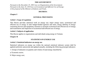Decree No. 21/2011/ND-CP detailing the law on economical and efficient use