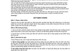 Thông tư 14/2011/TT-BNNPTNT  kiểm tra, đánh giá cơ sở sản xuất kinh doanh