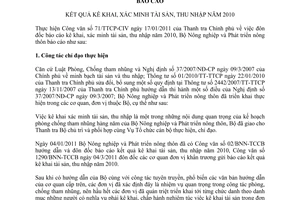 Báo cáo 1720/BC-BNN-TCCB  kết quả kê khai, xác minh tài sản, thu nhập