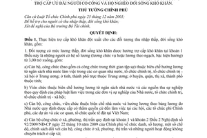 Quyết định 471/QĐ-TTg  trợ cấp khó khăn cán bộ, công, viên chức