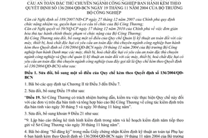 Thông tư 14/2011/TT-BCT sửa đổi quy chế quản lý kỹ thuật an toàn các máy móc