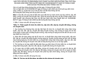 Thông tư 14/2011/TT-BGTVT sửa đổi thủ tục hành chính quy chế thi