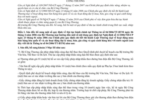 Thông tư 10/2011/TT-BCT sửa đổi, thủ tục hành chính trong lĩnh vực xuất, nhập