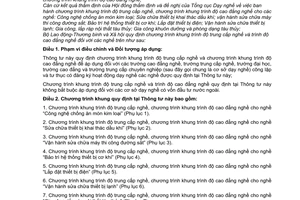 Thông tư 06/2011/TT-BLĐTBXH chương trình khung trình độ trung cấp nghề
