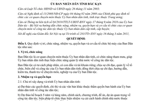 Quyết định 506/2011/QĐ-UBND vị trí chức năng nhiệm vụ cấu tổ chức Ban Dân tộc