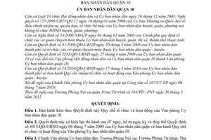 Quyết định 08/2011/QĐ-UBND Quy chế tổ chức và hoạt động Văn phòng Ủy ban