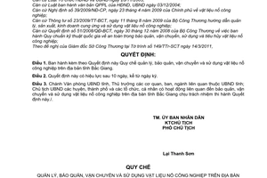 Quyết định 107/2011/QĐ-UBND  Quy chế quản lý, bảo quản, vận chuyển và sử dụng