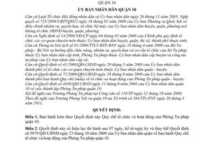 Quyết định 12/2011/QĐ-UBND Quy chế tổ chức và hoạt động Phòng Tư pháp quận