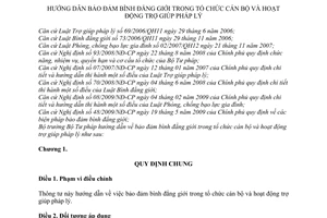 Thông tư 07/2011/TT-BTP hướng dẫn bảo đảm bình đẳng giới trong tổ chức cán bộ