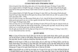 Quyết định 07/2011/QĐ-UBND công bố bộ thủ tục hành chính