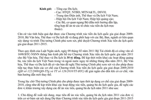 Công văn 620/BVHTTDL-KHTC hướng dẫn lập đề án, xây dựng dự toán kinh phí