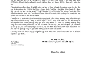 Công văn 31/BXD-KTXD hướng dẫn điều chỉnh giá hợp đồng xây dựng