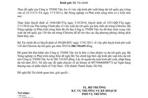 Công văn 1511/BNN-KH cấp phí xuất hàng dự trữ quốc gia